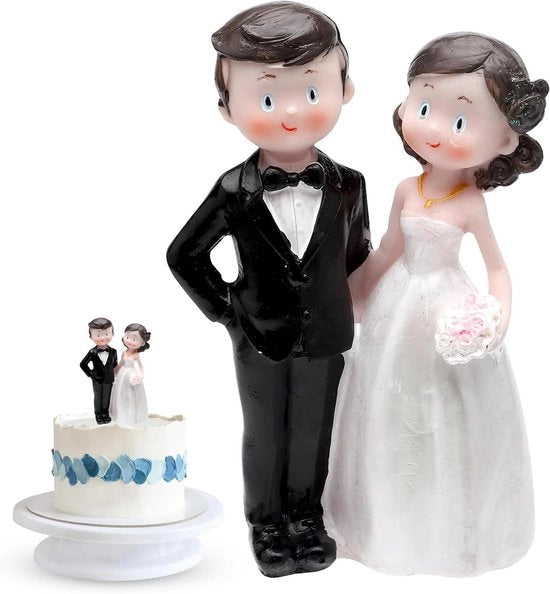 Decorazione per tavola per sposi - Figura di torta da sposa in polihedro - 12 cm - Decorazione per torta di matrimonio