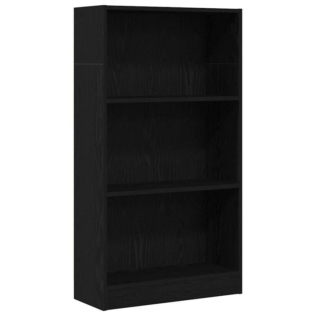 Libreria-Scaffale per Libri-Mobile di Stoccaggio Rovere Nero 60x24x109 cm in Legno Multistrato