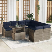 Set Divano da Giardino con cuscino 9 pcs Grigio polyrattan 3357718