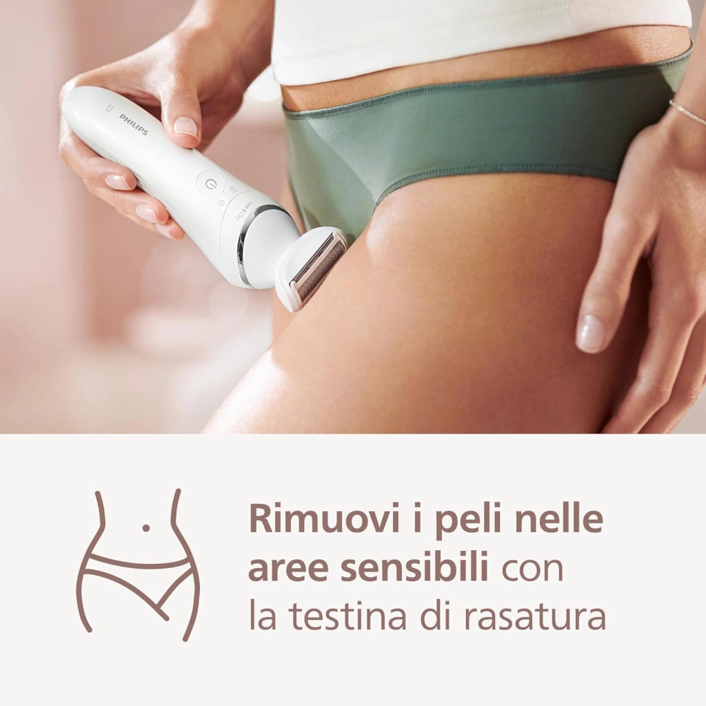 Beauty Set Serie 9000 - Set all-in-one per tutto il corpo, epilatore senza fili, wet & dry, 6 accessori, modello BRE770/92