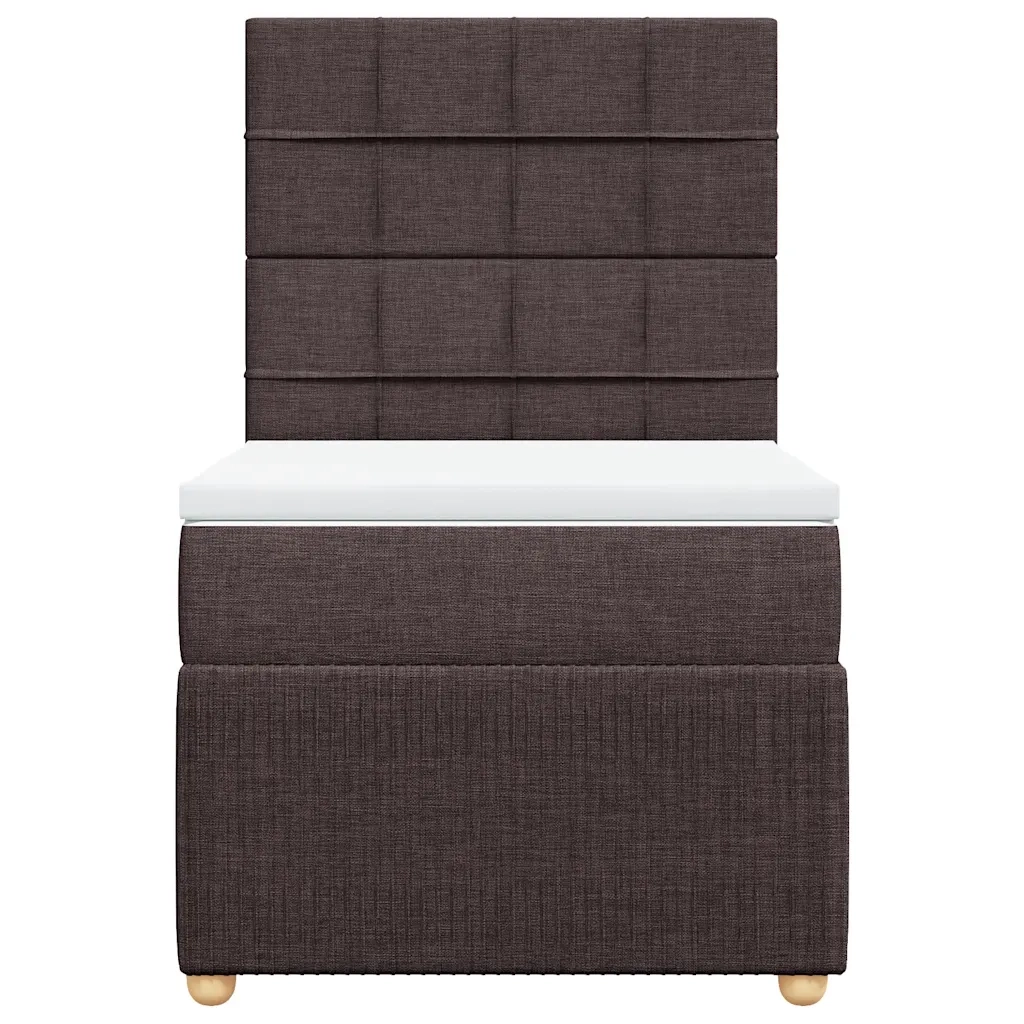 Giroletto a Molle con Materasso Marrone Scuro 80x200 cm Tessuto 3291886