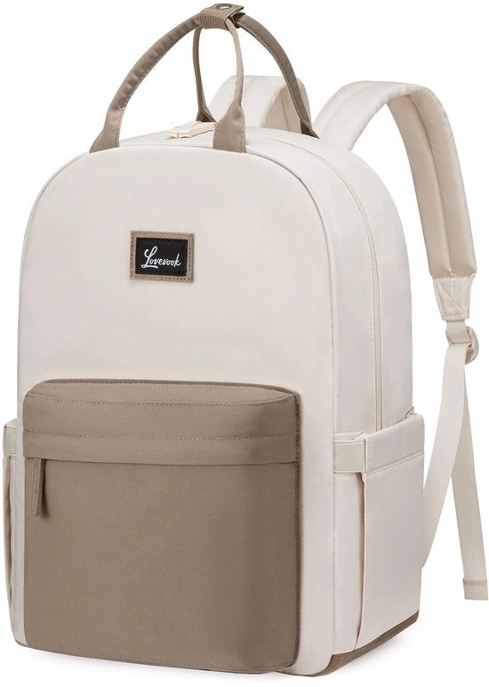 Borsa da Spalla per Donna, Borsa da Studio per Laptop per Ragazza, Borsa per Scuola e Università, Borsa da Viaggio per Donna, 15.6 Pollici, Borsa da Spalla per Uomo, Borsa da Viaggio per Donna, Beige Khaki