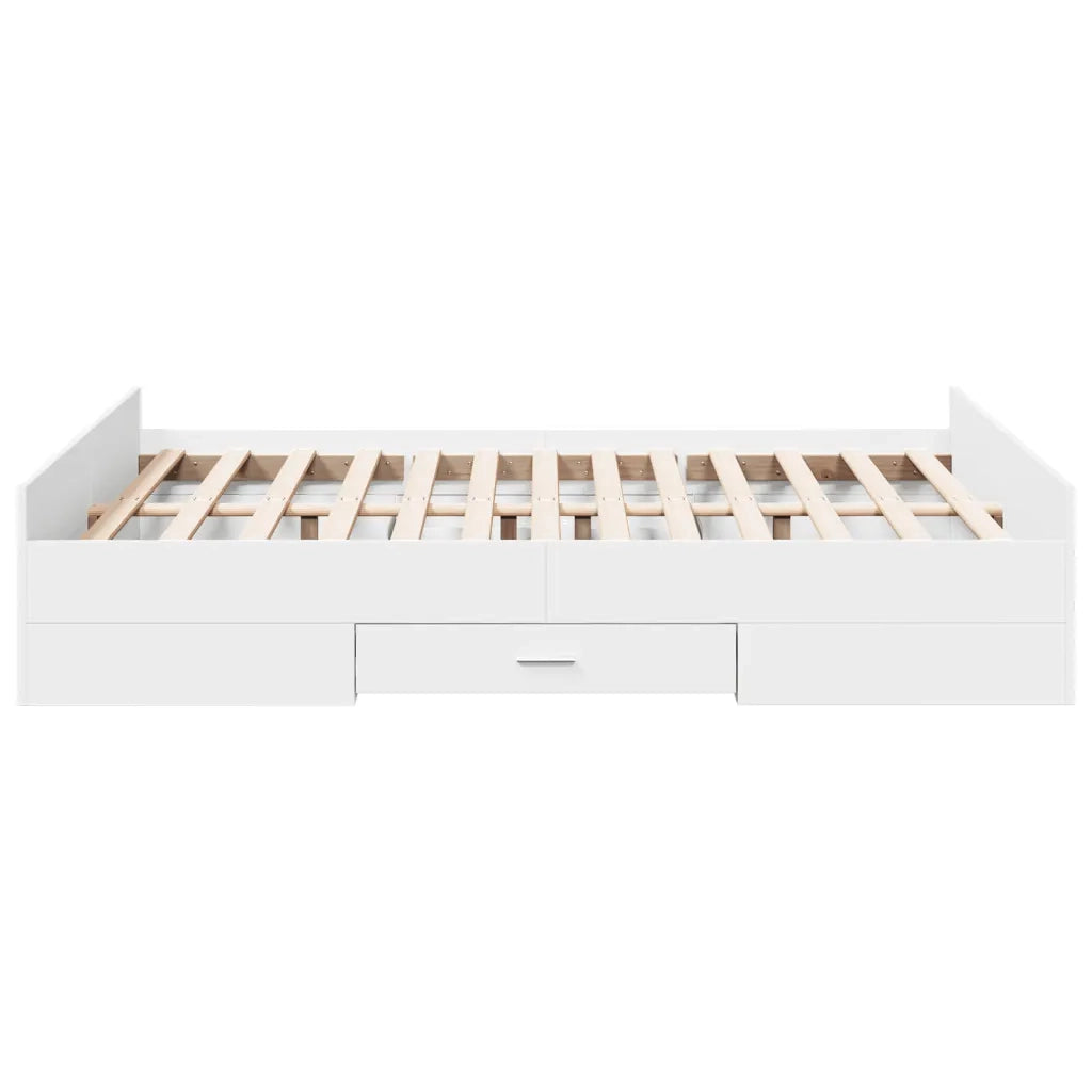 vidaXL Giroletto con Cassetti Bianco 120x200 cm in Legno Multistrato