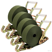 4 set di cavi di trazione 40 mm x 5 m, cavi di trazione 3000 kg con ratisson e gancio, cavi di trazione pesanti per motocicli, cavi di trazione per la fermo l'oggetto di carico certificati CE (arancione)