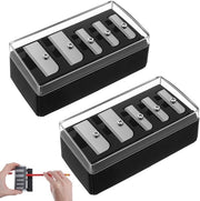 Puntenslijper 2 pezzi - Trasformatore per trucco portatile - Adatto per pennelli ciglia/linee occhi - Nero - Acciaio inossidabile - Dimensioni 8,7 × 3,7 × 3,2 cm
