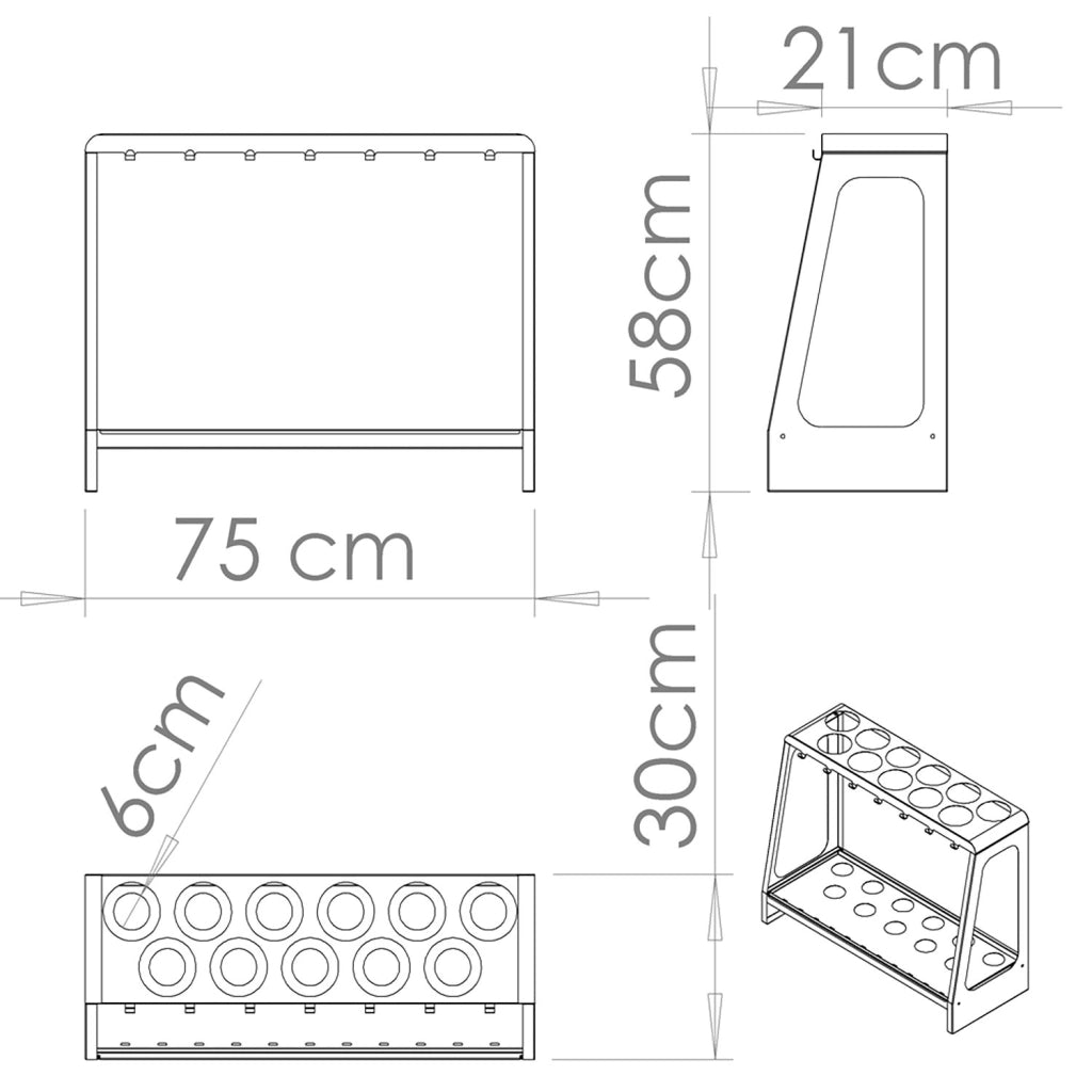 Portaombrelli Design Moderno Rettangolare Capienza 17 Ombrelli in Acciaio Corten