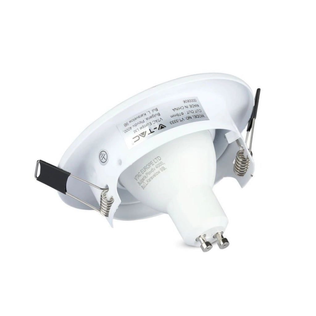 3 PZ Faretti LED Incasso Rotondo Orientabile 5W Carcassa Bianco 6400K Freddo con Lampada GU10 Sostituibile SKU 8883