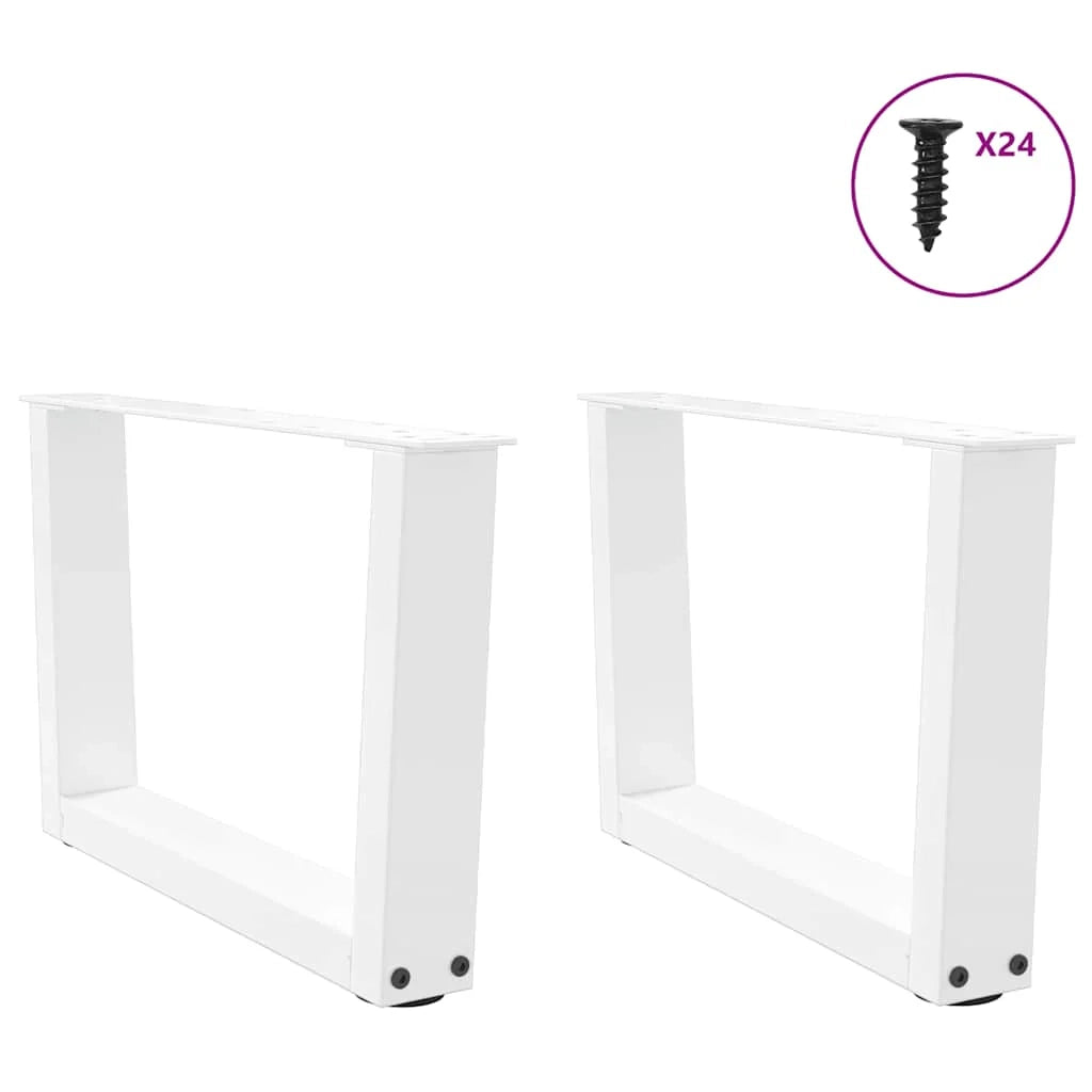Set di 2 gambe per tavolino da caffè a forma di V 60 x 30-31,3 cm con piedini regolabili stile moderno acciaio bianco 02_0056901