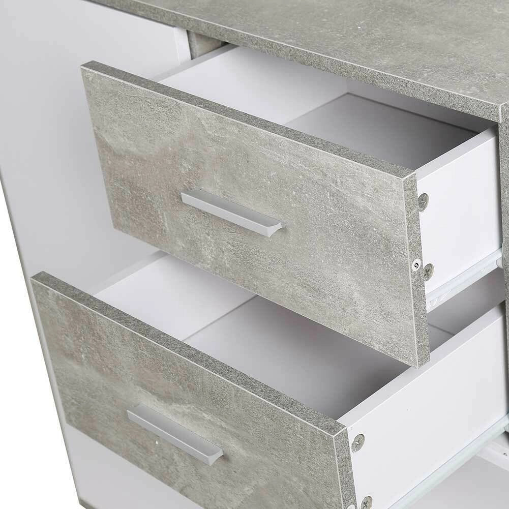 Mobile Madia con Cassetti Ante 2 Ripiani Mobiletto Credenza Cucina Bagno Moderna