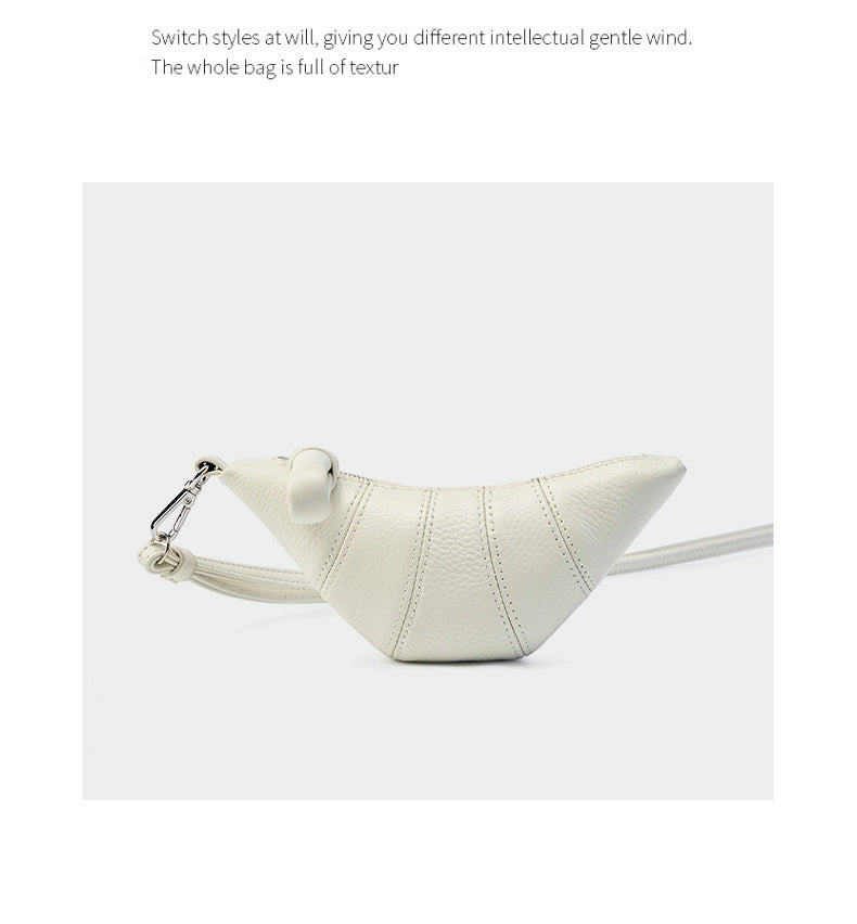 Borsa a tracolla in vera pelle da donna, colore bianco.