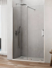 Porta doccia scorrevole 1+1 CIRENE (KENNA) 130 cm Profilo Cromo Barra Perpendicolare