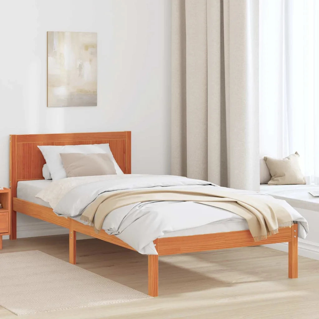 Struttura del letto Marrone 90 x 200 cm Legno massello di pino 872208
