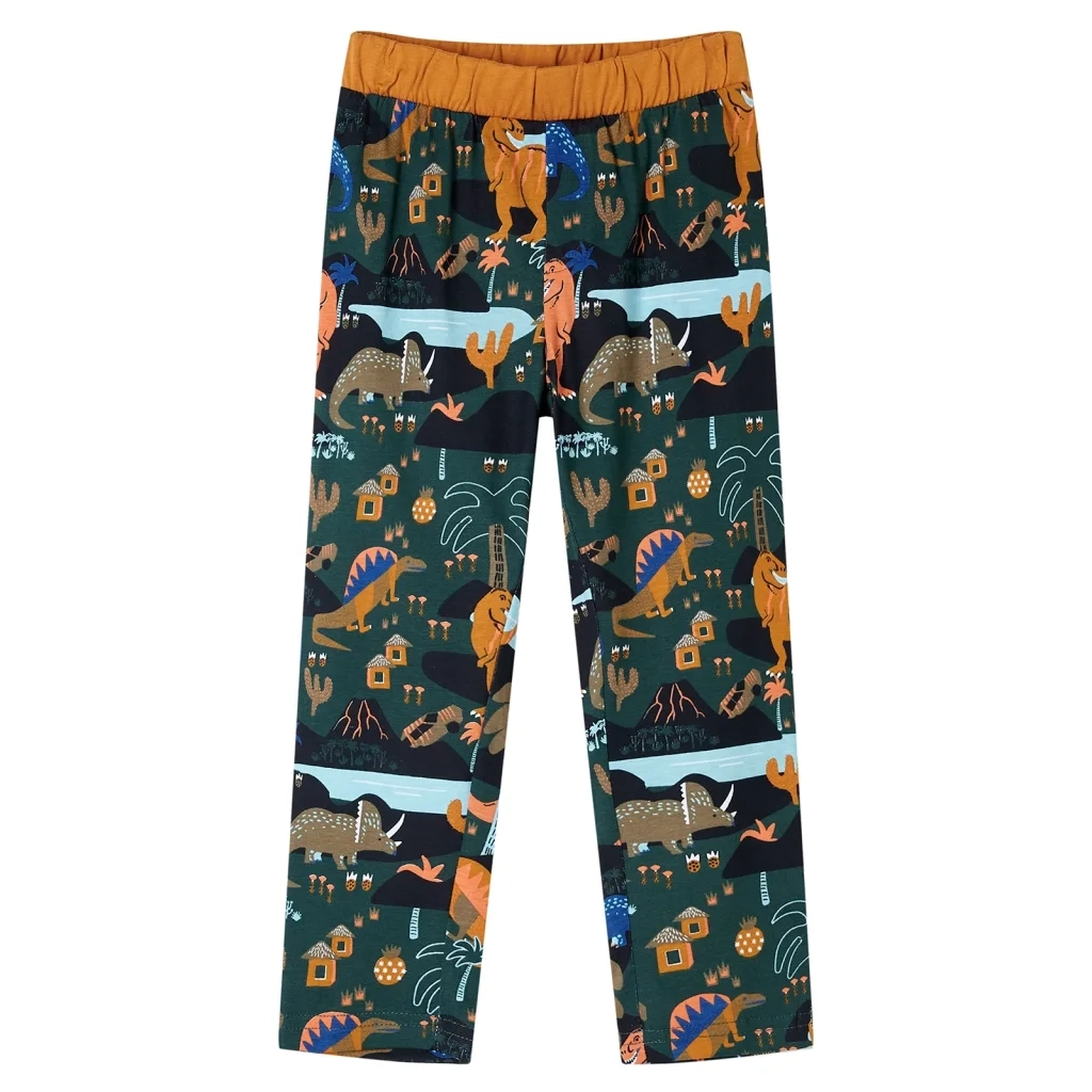 Pigiama da Bambino a Maniche Lunghe Verde Scuro 116 13366