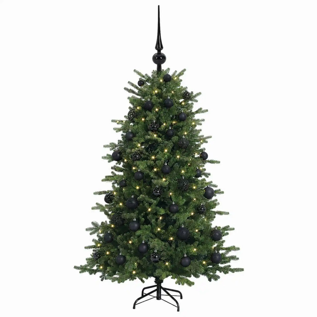 Albero di Natale artificiale con palline 120 cm 150 LED 3465597