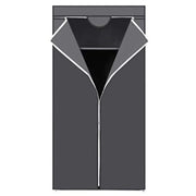 Armadio in tessuto armadio pieghevole con asta appendiabiti semplice organizer per spogliatoio per giocattoli scarpe borse soggiorno camera da letto guardaroba 75 x 45 x 160 cm grigio 12_0002357