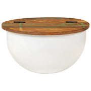 Tavolino da Salotto-Tavolino da soggiorno-Tavolo Bianco 50x27 cm Legno Massello di Recupero