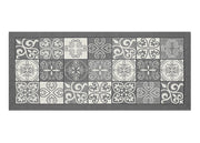 Tappeto Passatoia Runner Cucina Antiscivolo Lavabile Disegno Maiolica Suardi - 55x240 - Grigio