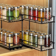 Organizzatore per Cucina 2 Livelli - Design Moderno - Argento - Ideale per la Conservazione - Risparmia Spazio