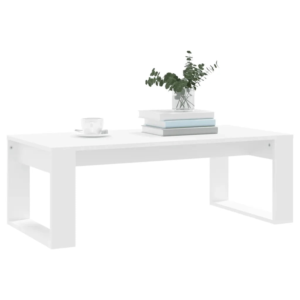 Tavolino da Salotto Bianco 102x50x35 cm in Legno Multistrato 823358