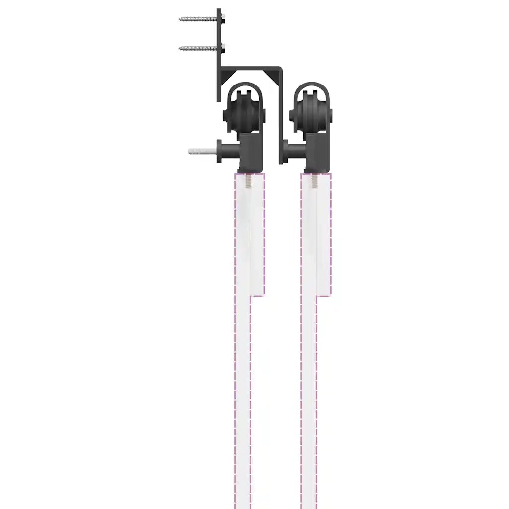 Kit di Binari per Porte Scorrevoli 305 cm Acciaio Nero CFW6026977