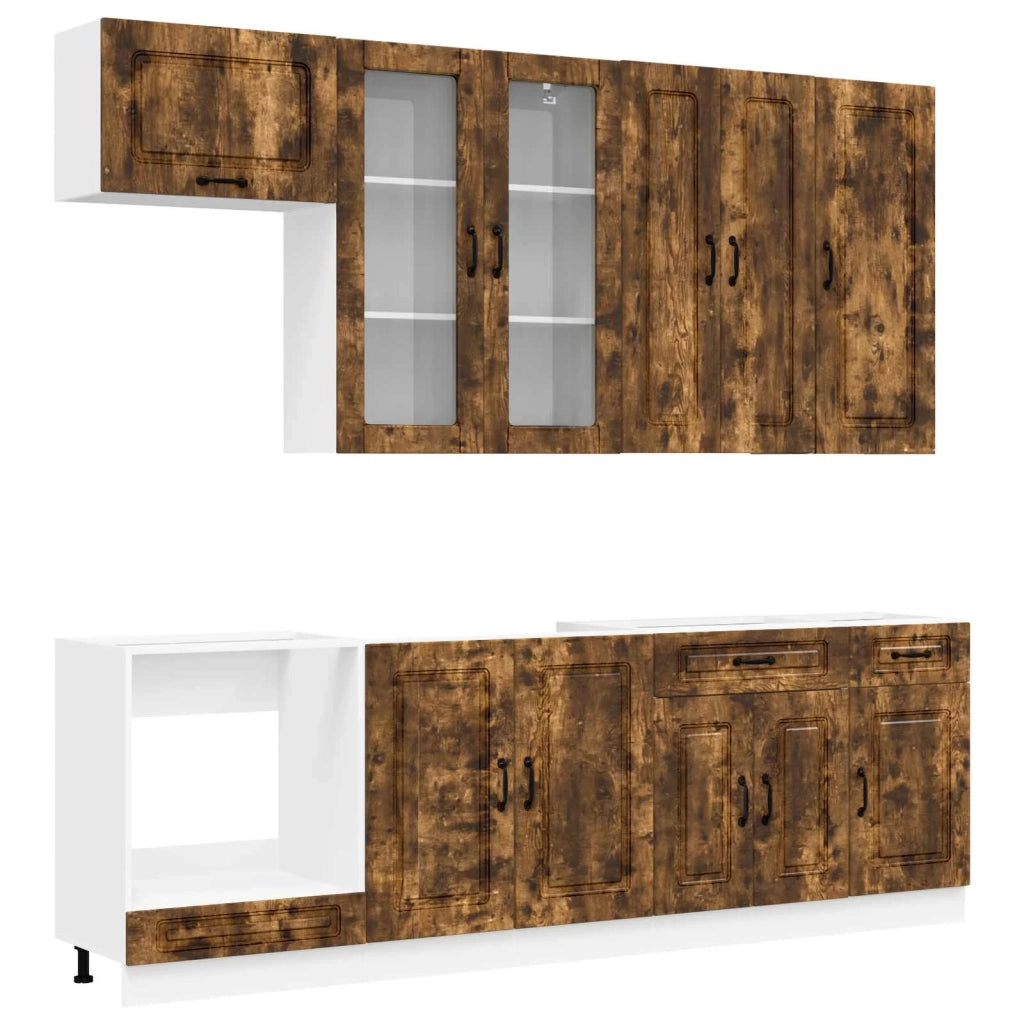 Unità Cucina KALMAR 8 pcs Rovere Fumo Legno ingegnerizzato 3438198