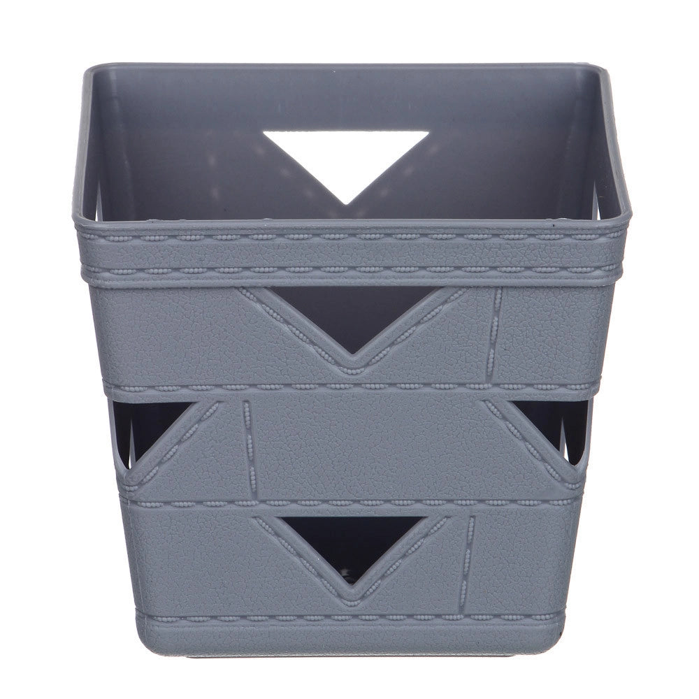Trade Shop - Set 3pz Cesto Cestino Porta Tutto Oggetti Organizzatore Quadrato 10x10x9cm 10712 -
