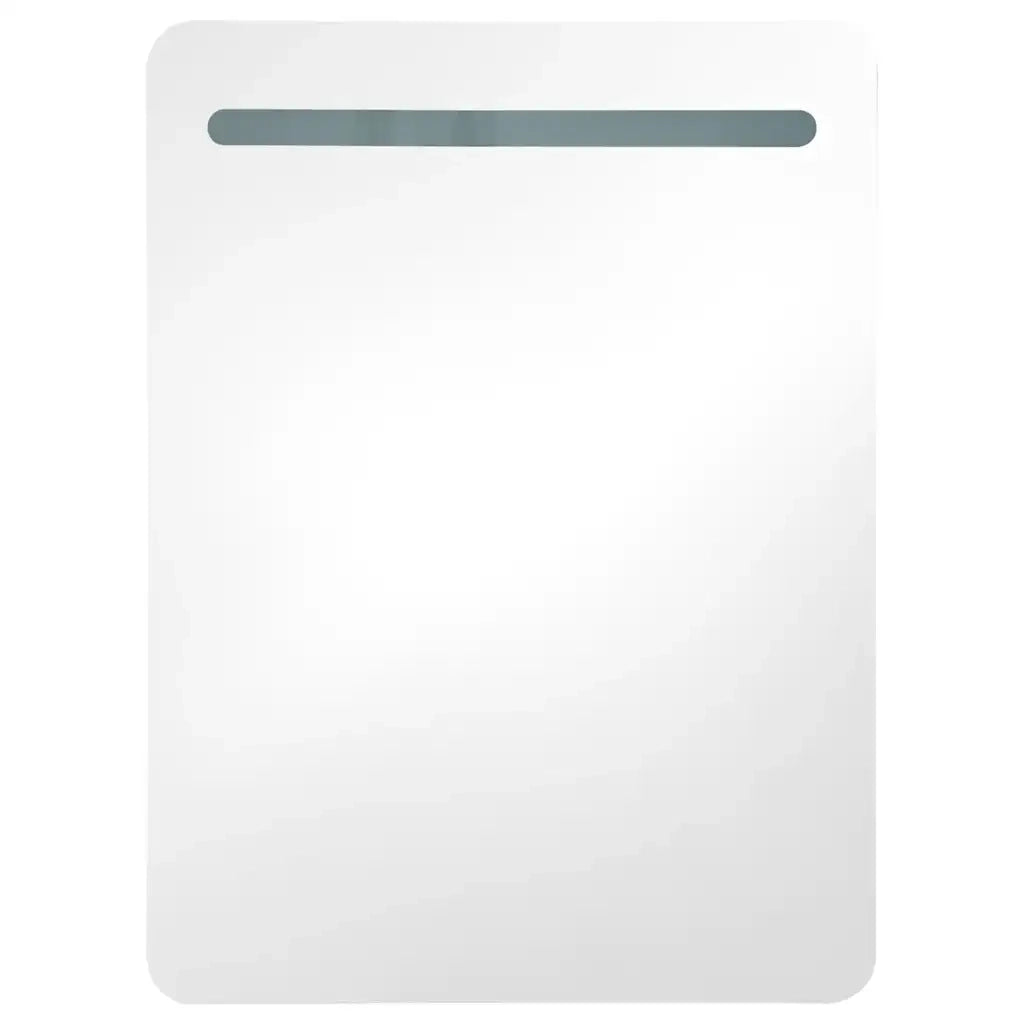 Armadietto Bagno con Specchio e LED Grigio Lucido 60x11x80 cm 326506