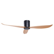 Ventilatore da soffitto con telecomando nero effetto legno stile moderno soggiorno camera da letto