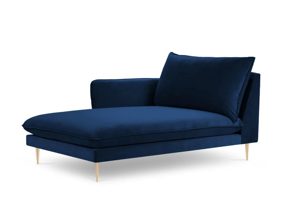 Cosmopolitan Design - Chaise longue sinistra "Vienna" in velluto blu reale 
