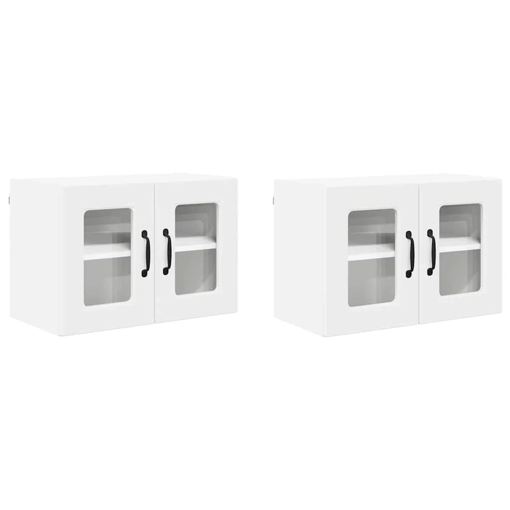Set di 2 pensili da cucina moderni per un'organizzazione efficiente 60 x 31 x 40 cm legno composito bianco 02_0054310