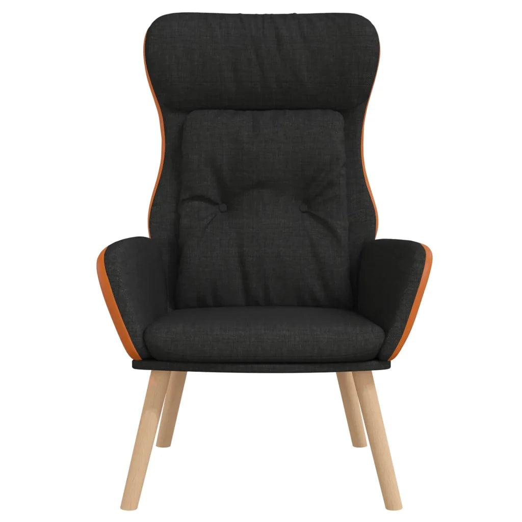 Poltrona | Sedia Relax Rilassante Nera in Tessuto e PVC