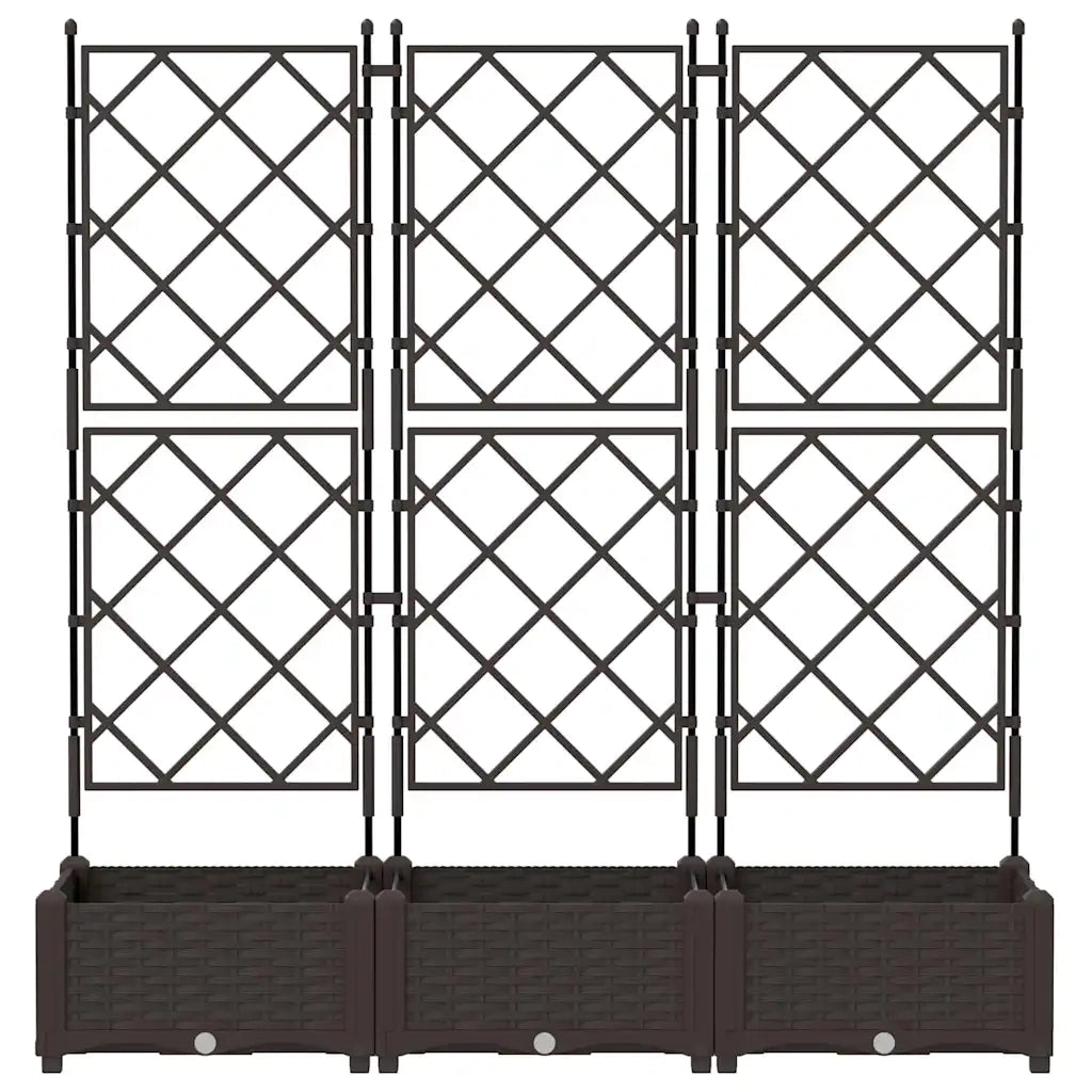 Vaso da giardino 3 pcs Marrone 120 x 40 x 125,5 cm Plastica 42002816