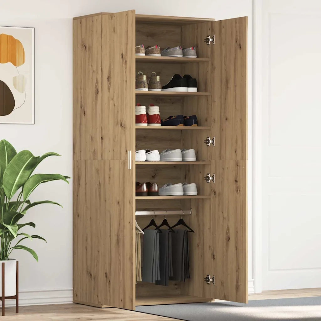 Mobile per scarpe con porta Rovere artigianale 80 x 39 x 178 cm 3333874