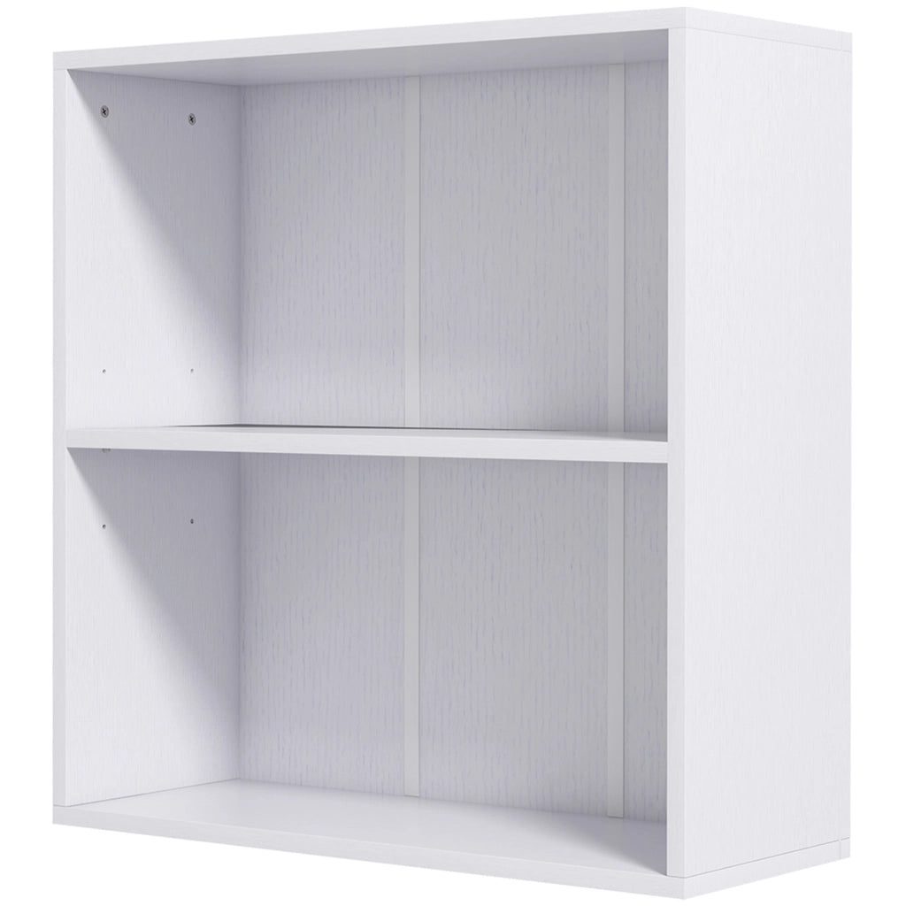 Libreria scaffale con 2 scomparti e ripiano regolabile ¨C zephmum ¨C bianco 60x24x63 cm