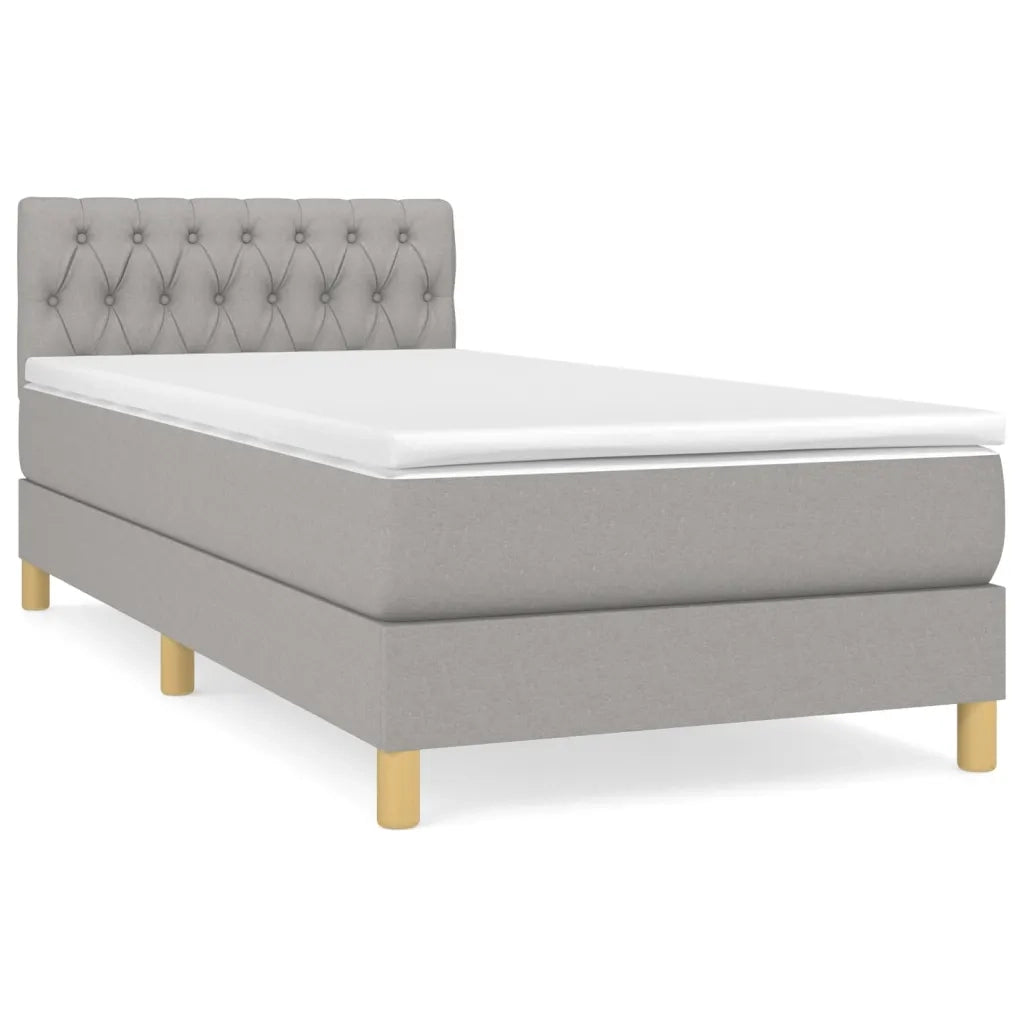 Giroletto a Molle con Materasso Grigio Chiaro 90x190 cm Tessuto 3140817