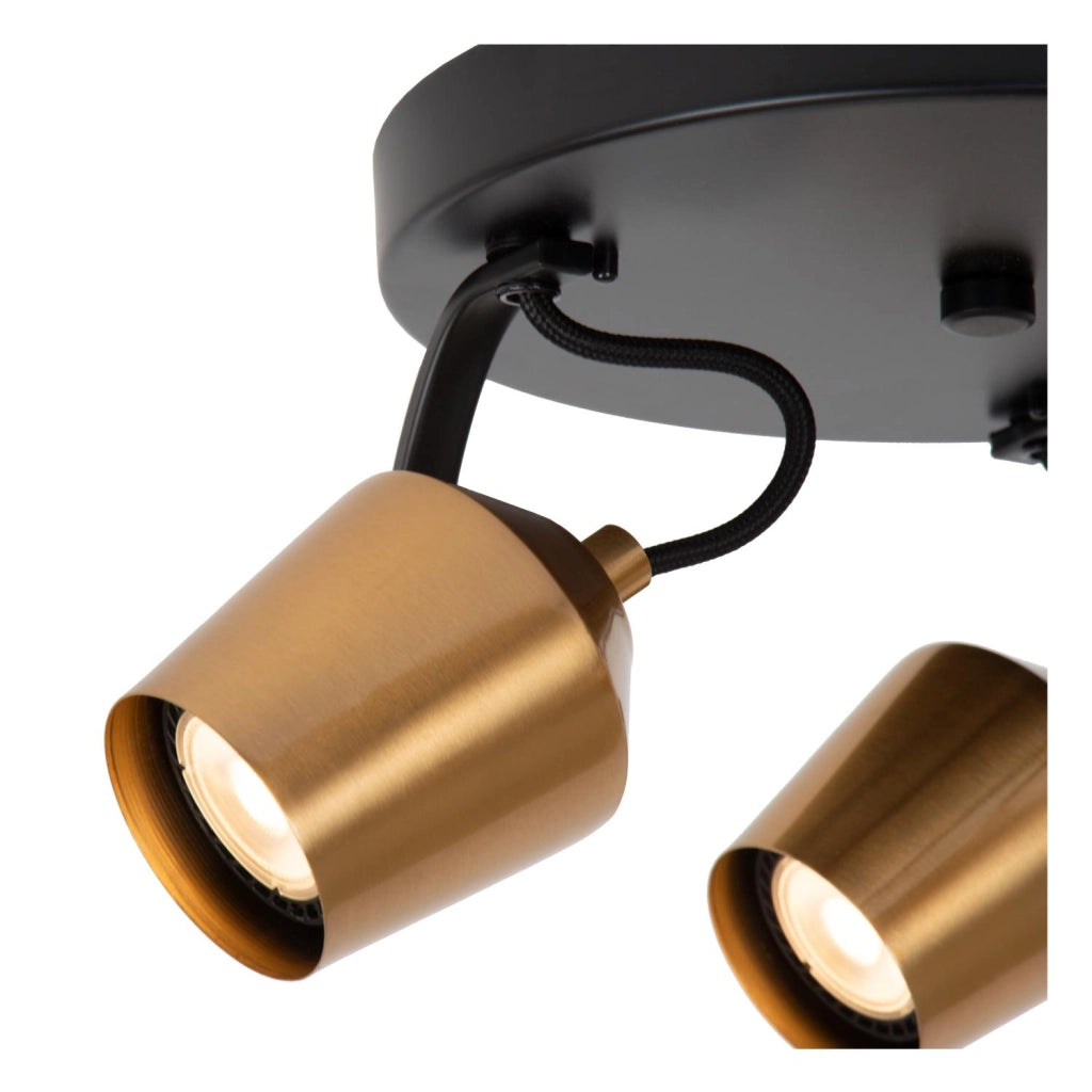 Faretto soffitto EMILE 3xGU10 oro nero Lucide