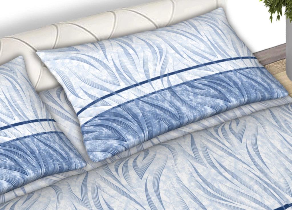 Completo Lenzuola Letto 100% Cotone Made Italy Disegno Flames CN - Singolo - Blu