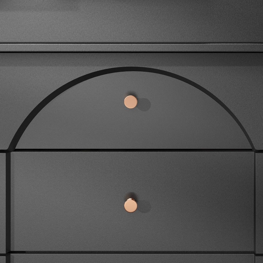 Tavolo allungabile con vano contenitore, piano estensibile e chiusura magnetica soft-close, per cucina e soggiorno, nero naturale, 110 × 80 × 75 cm
