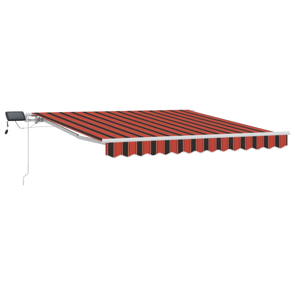 Tenda Retrattile Manuale con LED Arancione e Marrone 300x250 cm