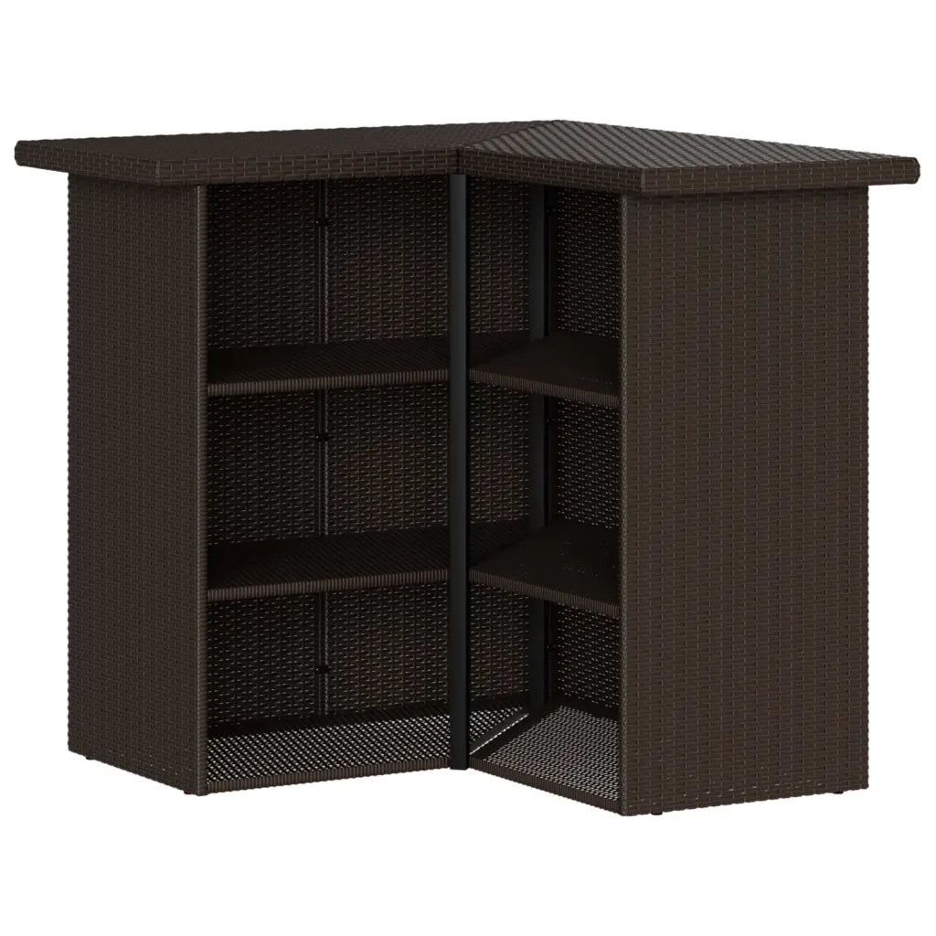 vidaXL Set Bar da Giardino 3 pz con Cuscini in Polyrattan Marrone