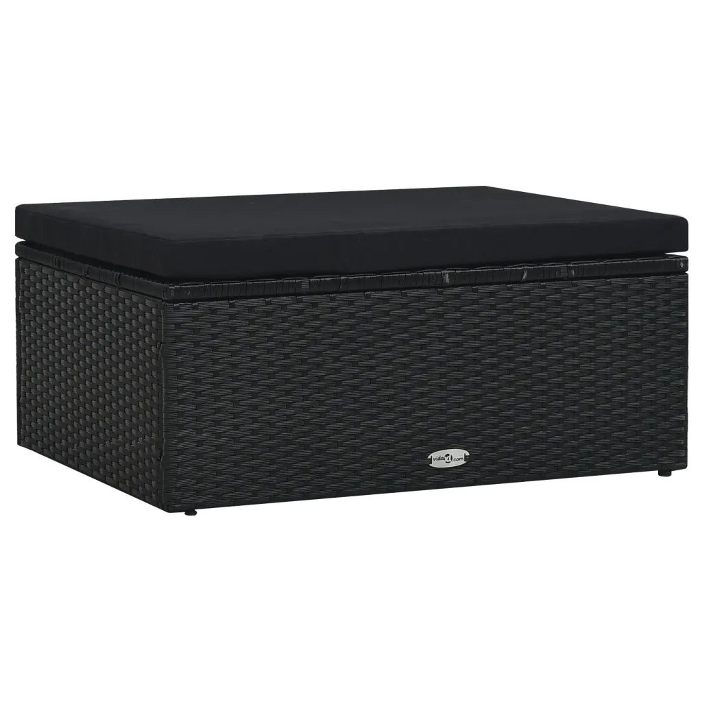 Set Divani da Giardino 5 pz con Cuscini in Polyrattan Nero 47813