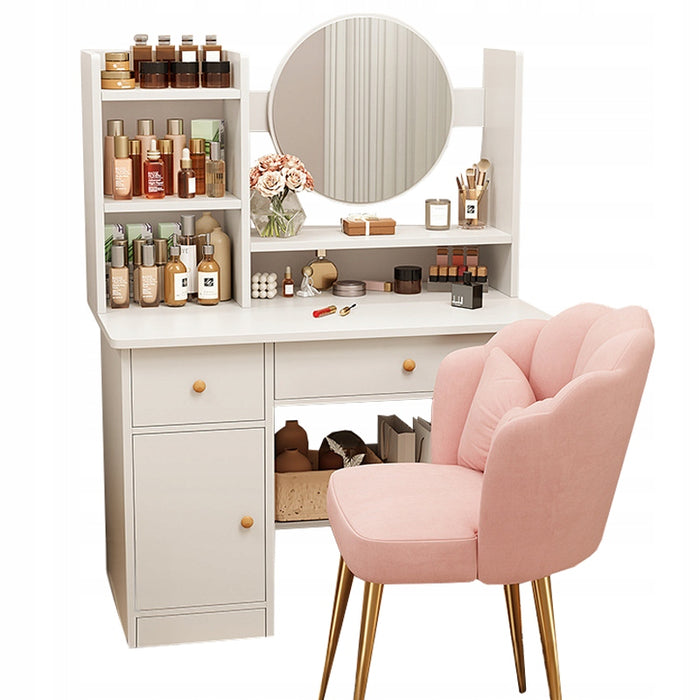 Toeletta Trucco Bianca 80x34x125 cm Ideale per Camera da Letto