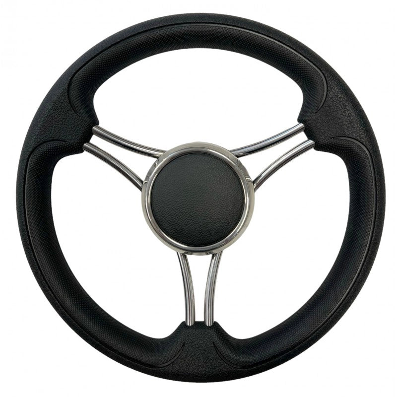 RUOTA TIMONE NERO PELLE Ø MM.350