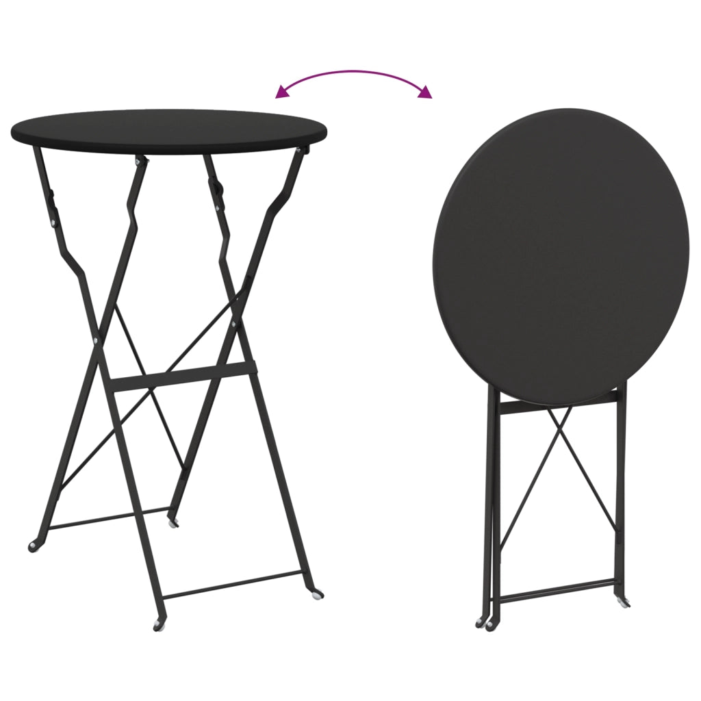 Tavolo da bistrot pieghevole Antracite Ã˜50x71 cm in Acciaio verniciato