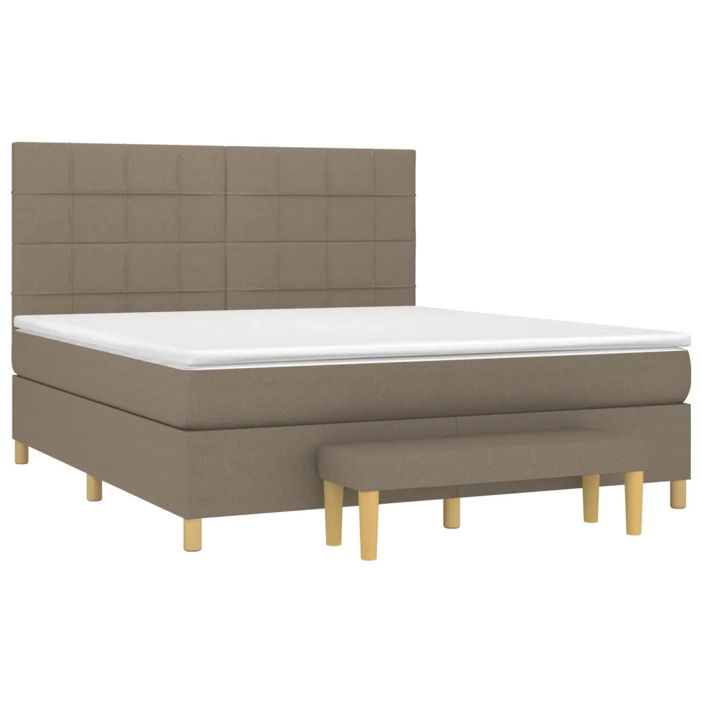Giroletto a Molle con Materasso Tortora 180x200 cm in Tessuto 3137177