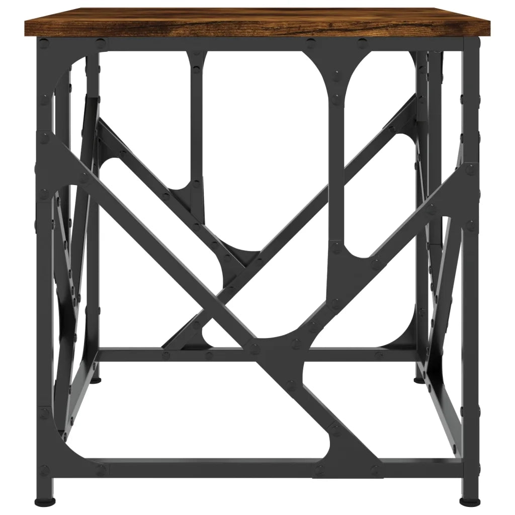 Tavolino da Salotto Rovere Fumo 45x45x47,5 cm Legno Multistrato 834122