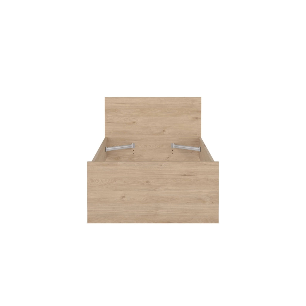 Letto singolo Assar, Sommier per camera da letto, Giroletto per stanza, Struttura porta materasso, 197x96 h80 cm, Rovere