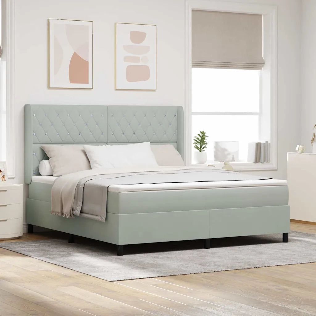 Letto a molle con materasso Grigio chiaro 180 x 200 cm Velluto 3341966