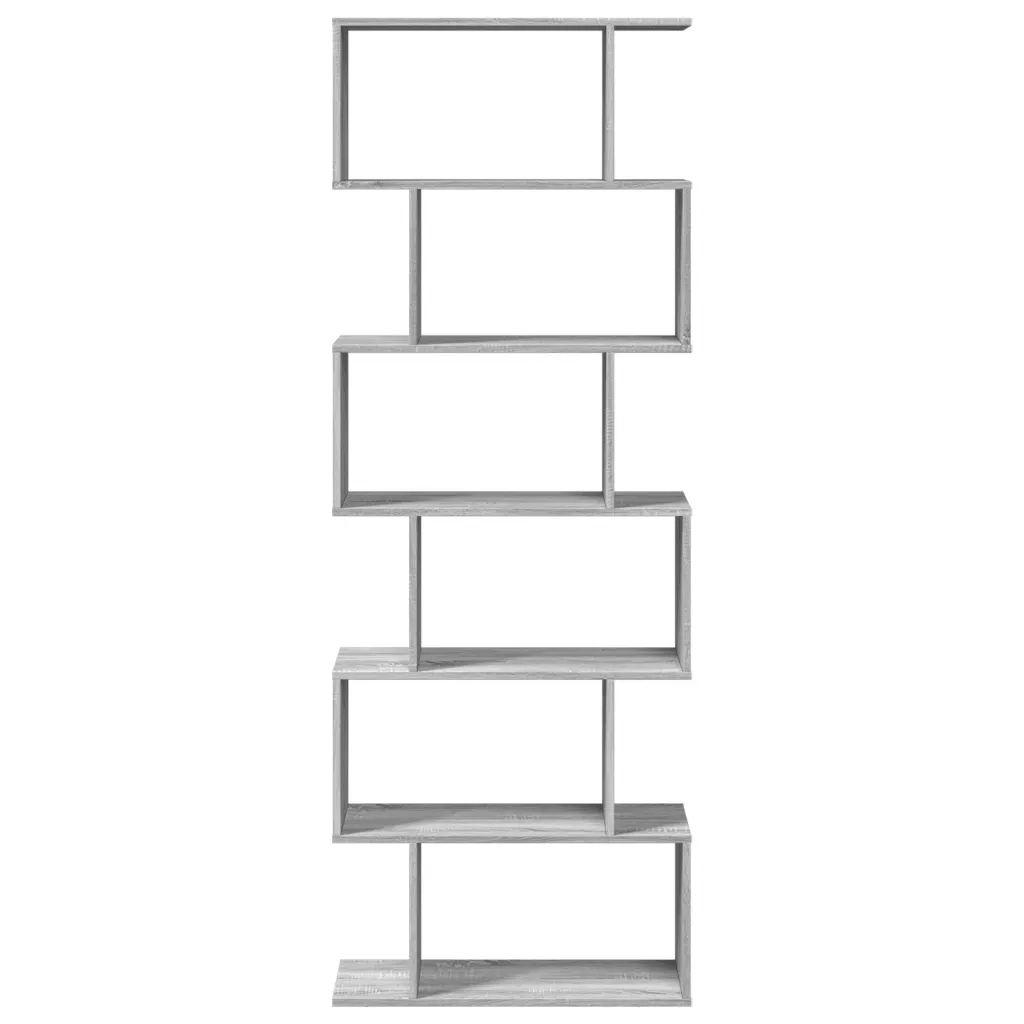 Libreria Divisorio 6Piani Grigio Sonoma 70x24x193cm Truciolato
