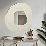 Specchio Brennero, Specchiera, Articolo d'arredo a muro, Decorazione con specchio, 90x4 h97 cm, Bianco